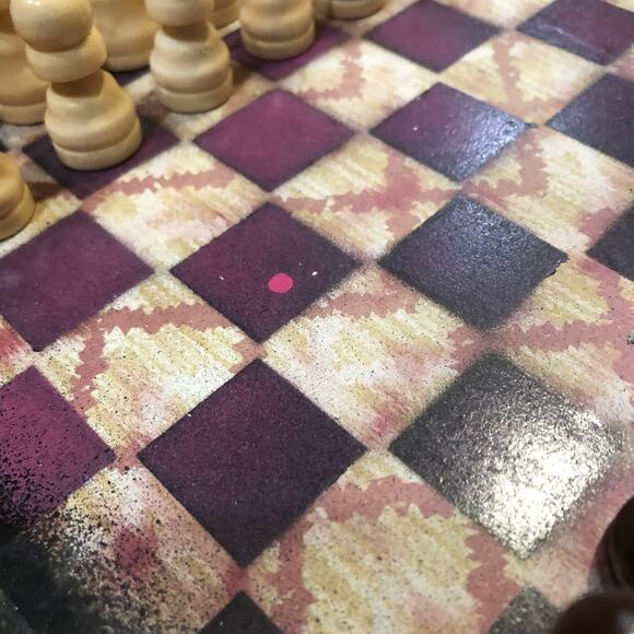 Scrapbook Chess Set - Purple Basket Pattern - Picture 3 of 10